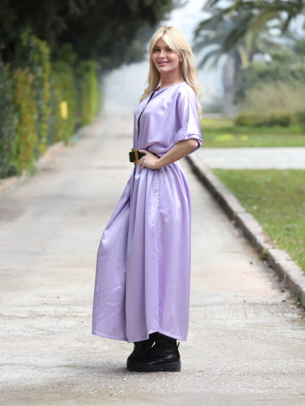 Lilac-Rose Cardigan with accessory