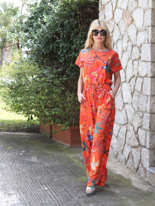 Orange suite blouse + pants